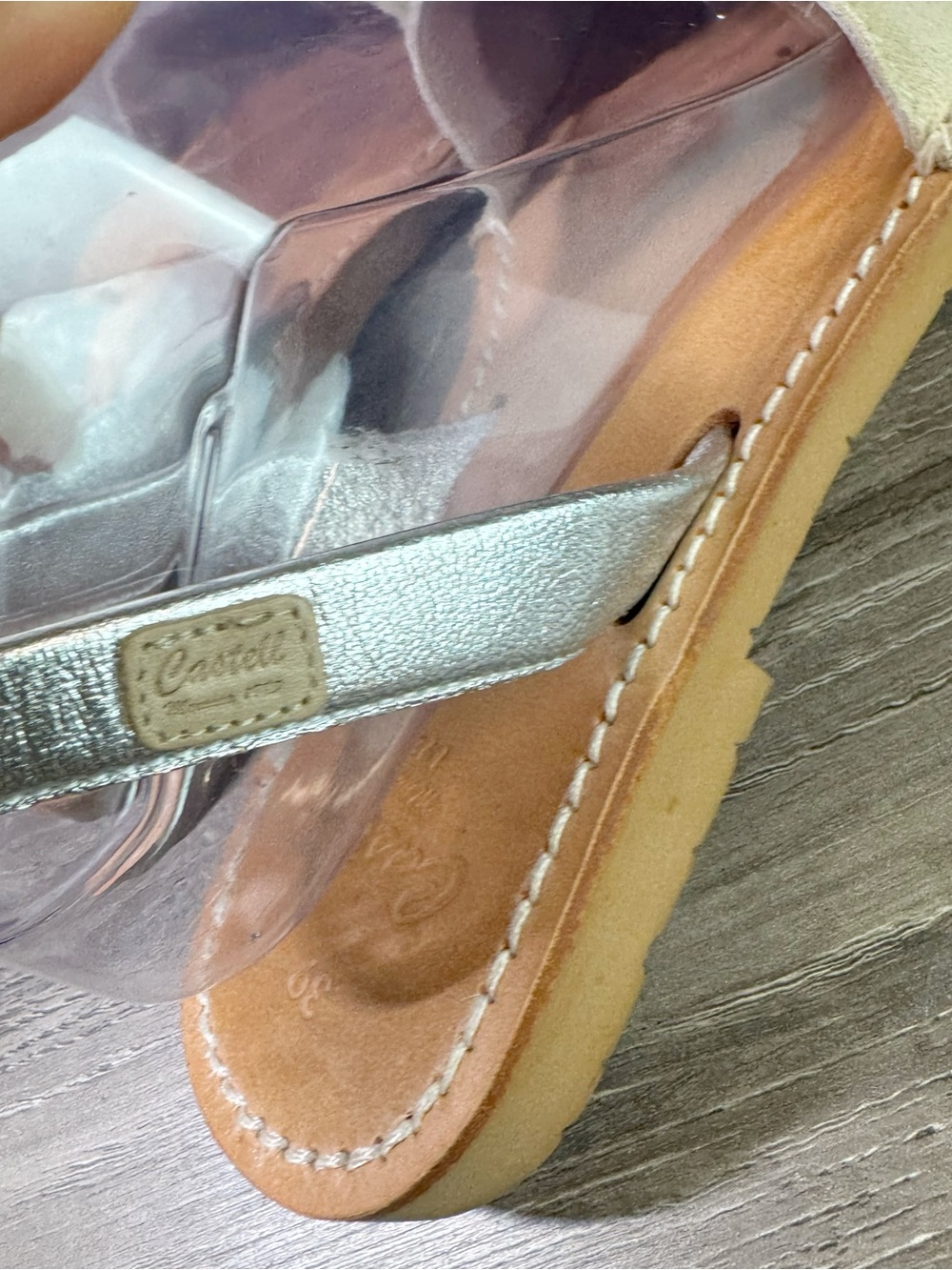 Castell Menorca Avarcas Menorquina Suede silver glitter Menorquinas sandals 39/9 - Picture 6 of 9